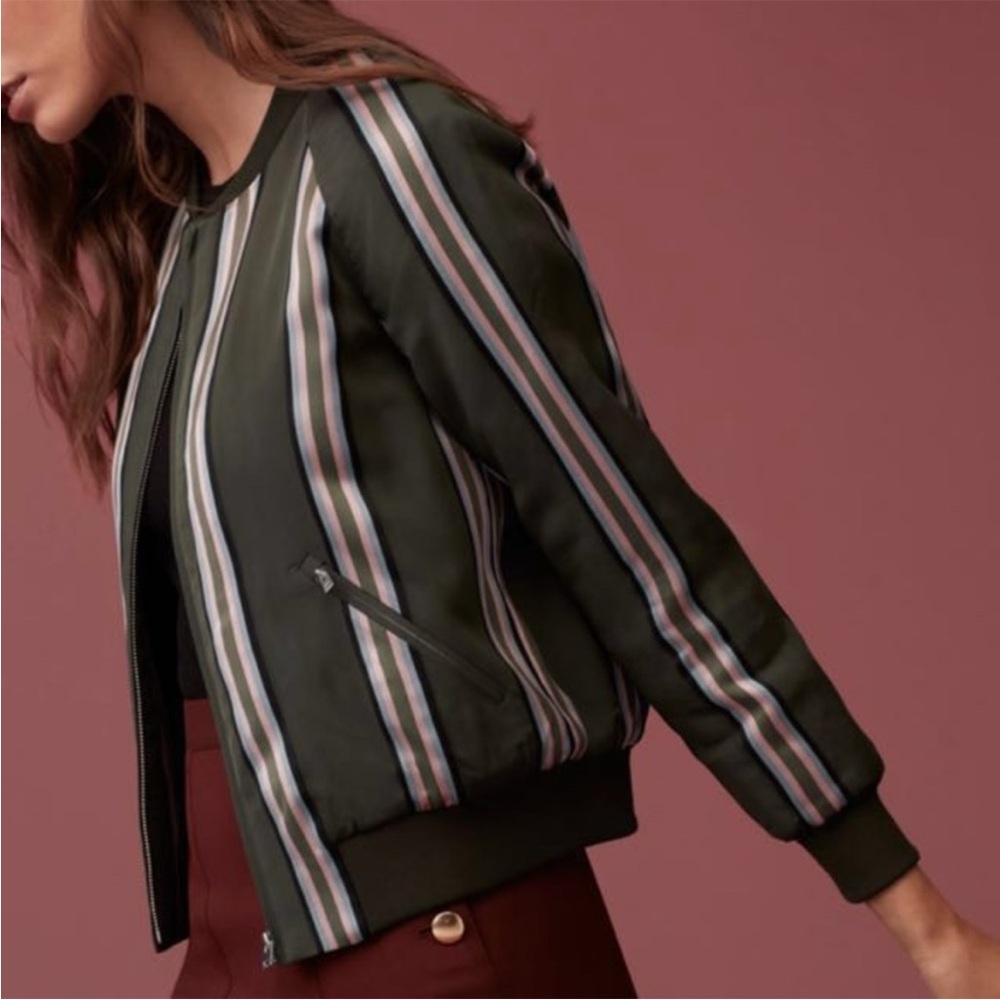 Artizia Le Fou Wilfred Picardy Stripe Bomber jacket